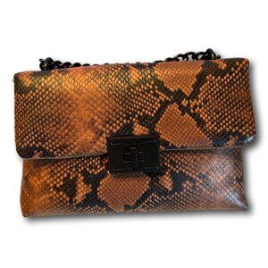 Nicole Miller Brown & Black Snake Skin Crossbody Purse NWT MSRP: $60